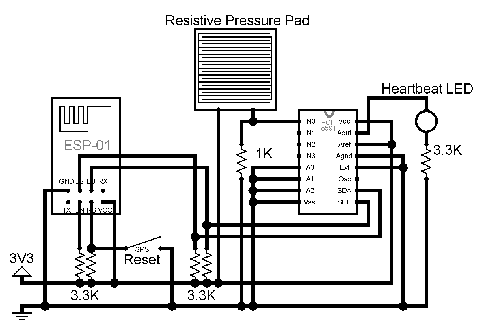Circuit diagram for the pressure acquisition node